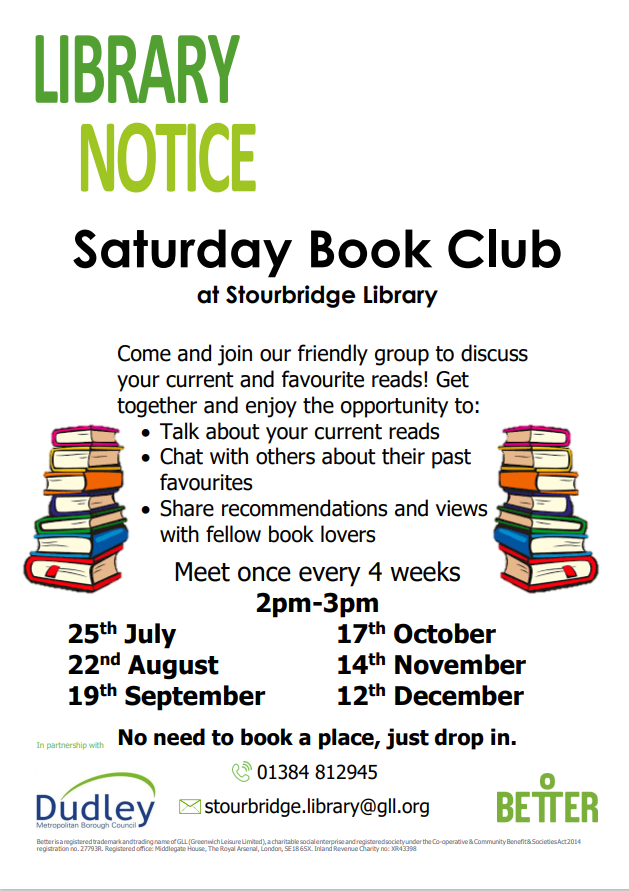 Stourbridge Library - Saturday Book Club